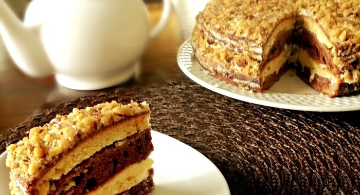 Пирог Зебра со сметаной