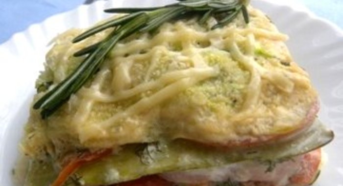 Лазанья из кабачков с фаршем