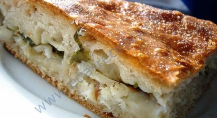 Рыбный пирог с палтусом и рисом