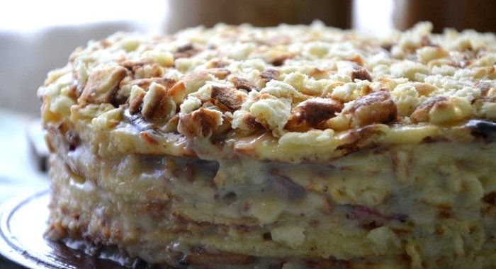 Творожный торт на сковороде