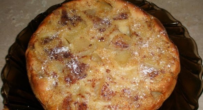 Яблочный пирог с яблоками на кефире