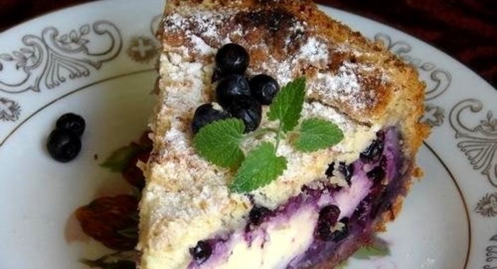 тврожный пирог с черникой