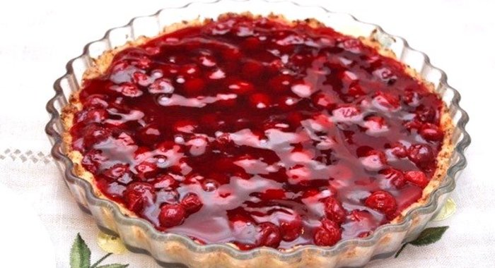 Вишневый пирог на творожном тесте