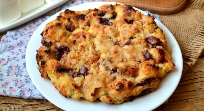 Творожный пирог с вишней