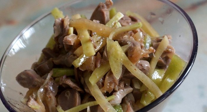 Куриные желудки по-корейски