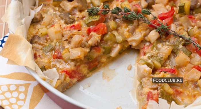 Овощной пирог с тестом фило