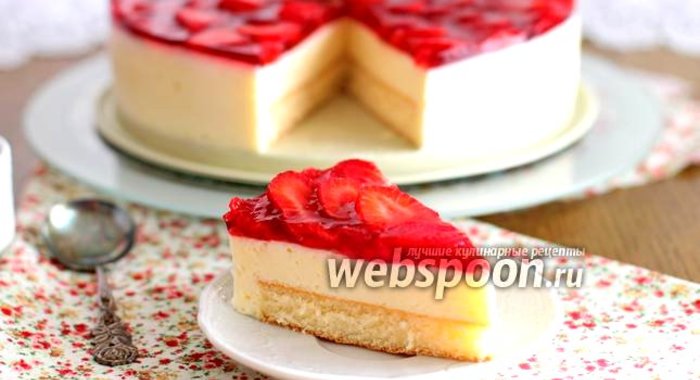 Торт «Птичье молоко» с клубникой