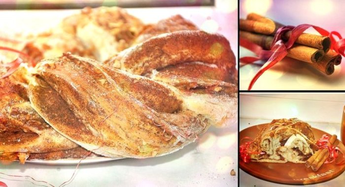Крендель с корицей и орехами