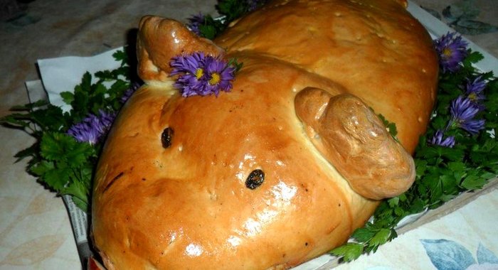 Праздничная кулебяка Поросенок