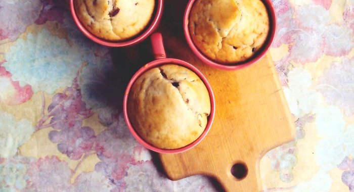 Веганские маффины с вишней