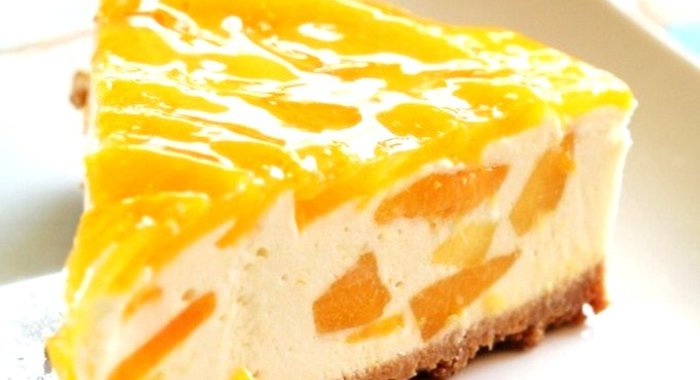 Персиковый чизкейк без выпечки