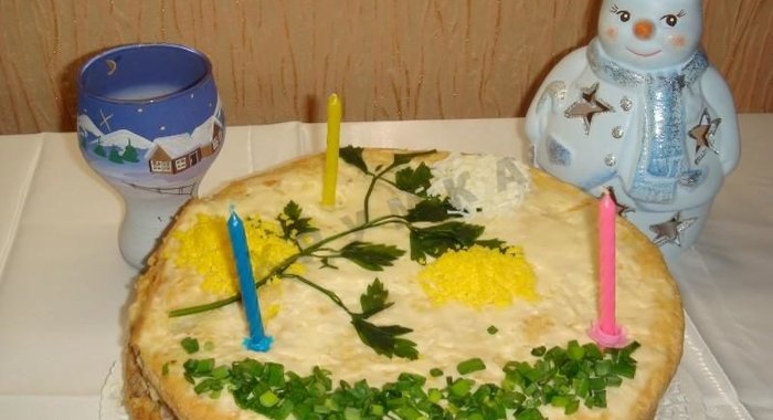 Торт наполеон закусочный