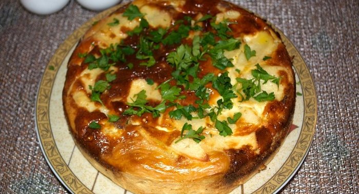 Пирог с индейкой и картофелем