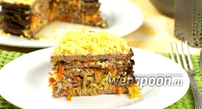 Печёночный торт из куриной печени