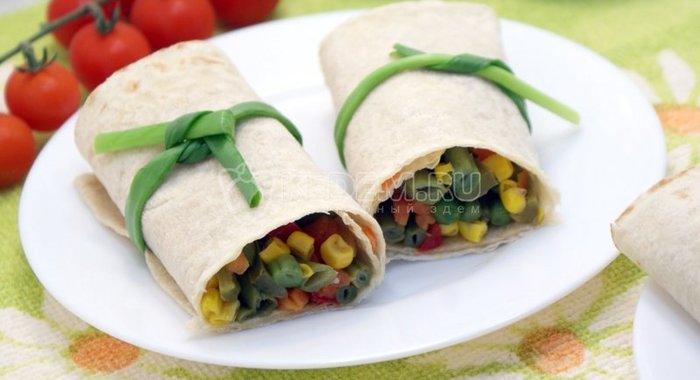 Овощи в лаваше