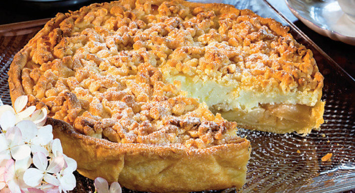 Творожно-яблочный пирог