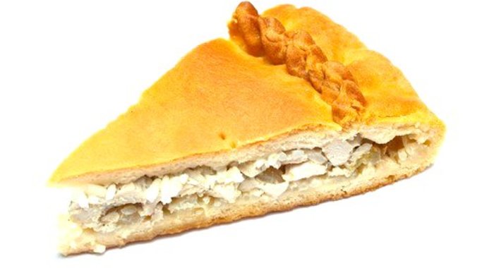 Пирог с рисом и мясом цыпленка в микроволновой печи