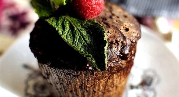 Шоколадно-малиновые маффины