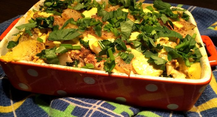 Картофель запеченный с адыгейским сыром «Алу гауранга»