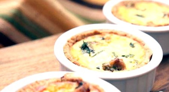 Киш с курицей и шпинатом