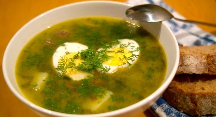 Щи из щавеля с курицей