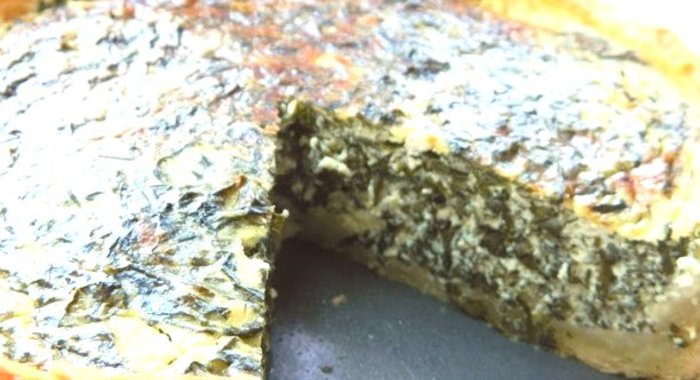 Тарт с сыром фета и шпинатом