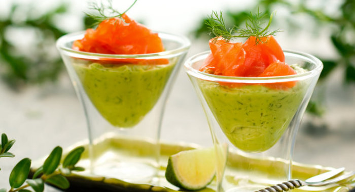 Семга с муссом из авокадо