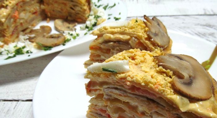 Блинный торт закусочный