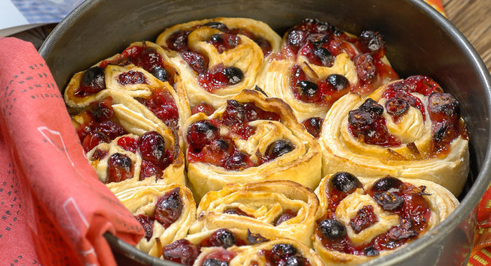 Клюквенный разборный пирог