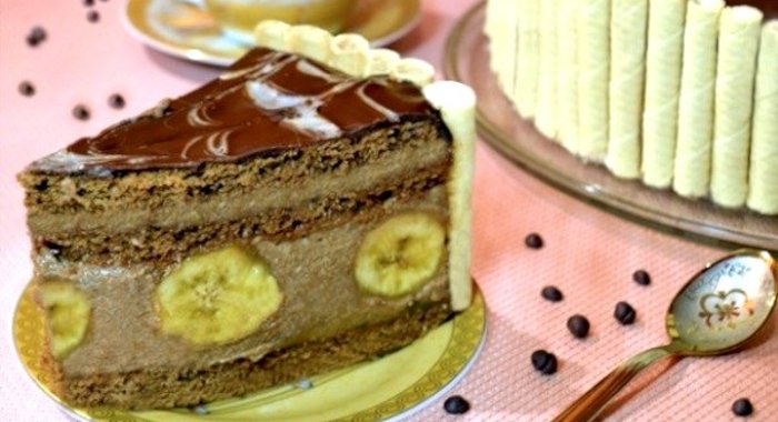 Шоколадно-банановый торт