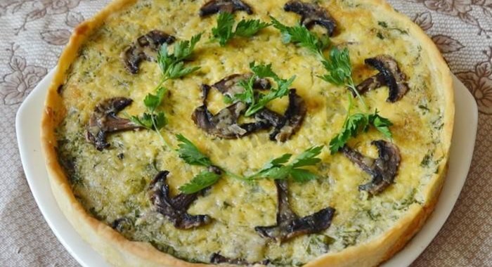 Сырный пирог Киш Лорен с грибами