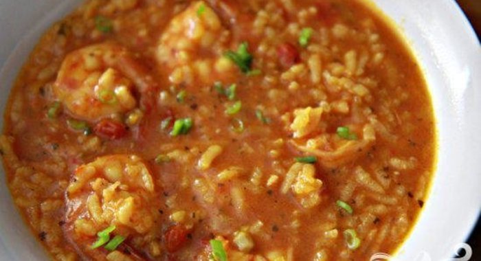 Суп с рисом и креветками