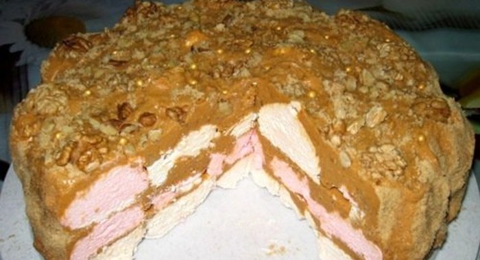 Торт без выпечки зефирный