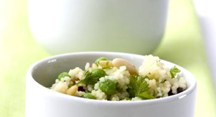 Кускус с зеленым горошком и мятой