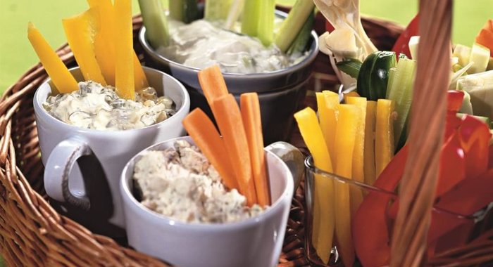 Овощи с дипами