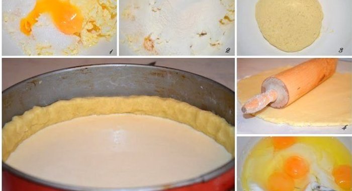 Ванильный сметанник из песочного теста