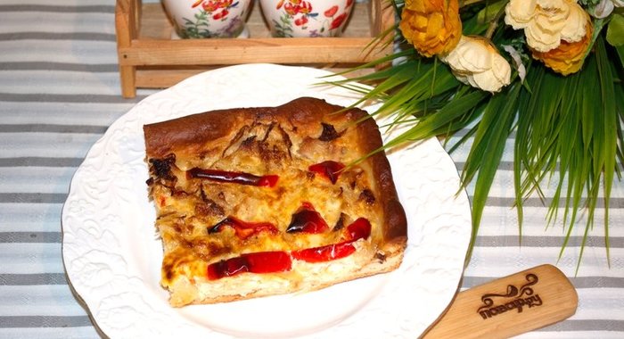 Пирог с перцем и капустой