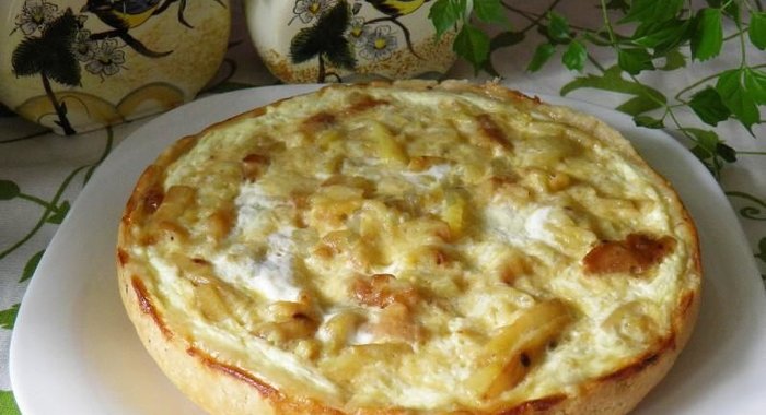 Пирог в мультиварке с грибами