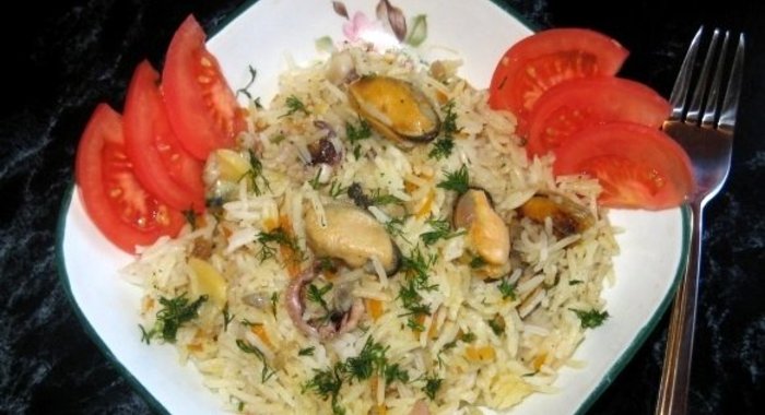 Плов с морепродуктами