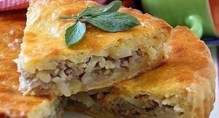 Пирог с мясом на кефире
