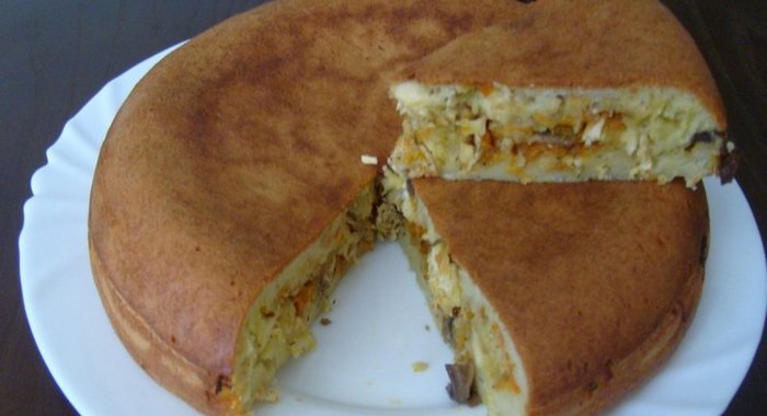 Заливной пирог в мультиварке