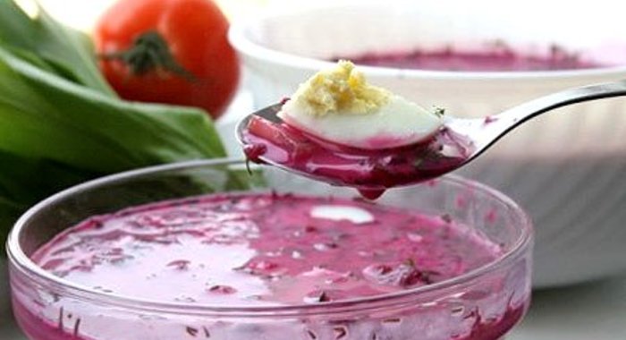 Окрошка со свеклой