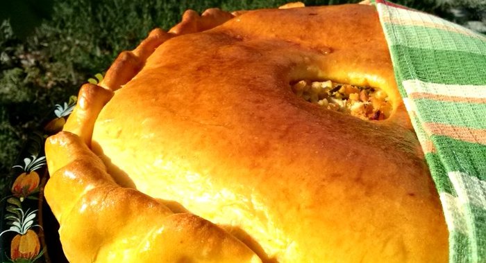 Тыквенный пирог с курицей