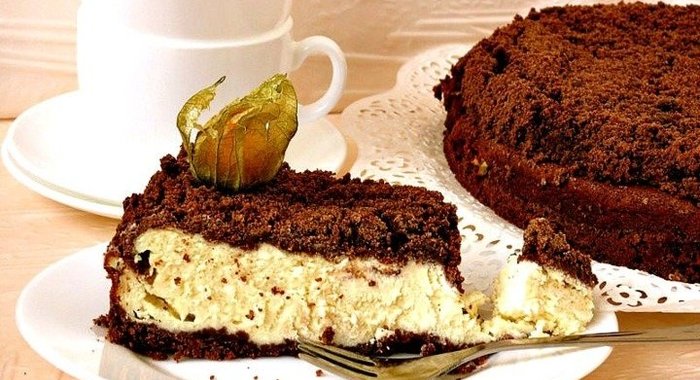 Шоколадно-творожный пирог