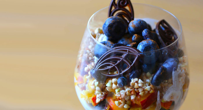 Парфе с персиками