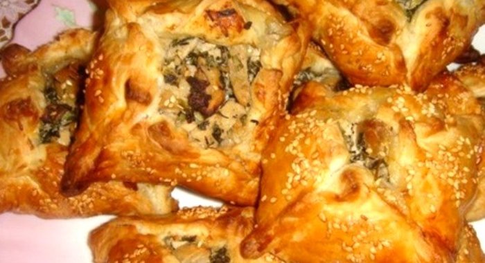 Конвертики с курицей и грибами