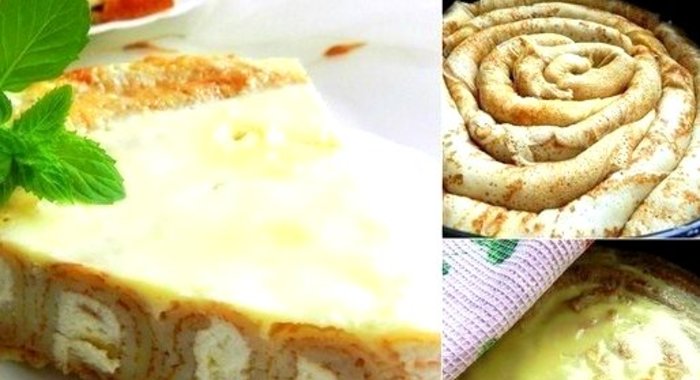 Блинный пирог на сковороде