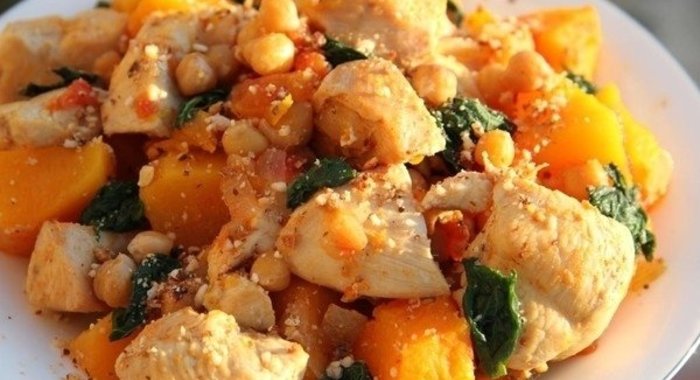 Индейка с нутом и тыквой