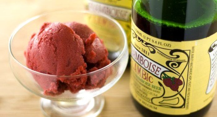 Винный сорбет из фрамбуаза и малины