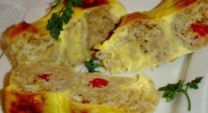 Пирог из лаваша с сыром мясом помидорами